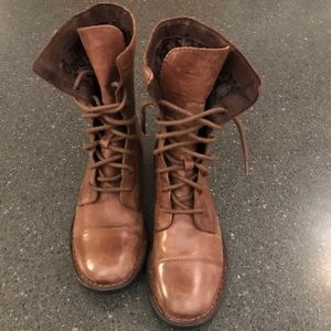 Born Brown Leather LaceUp Moto Combat Boot 6